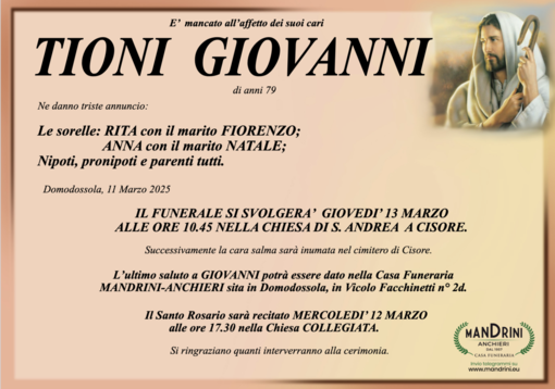 Tioni Giovanni di anni 79