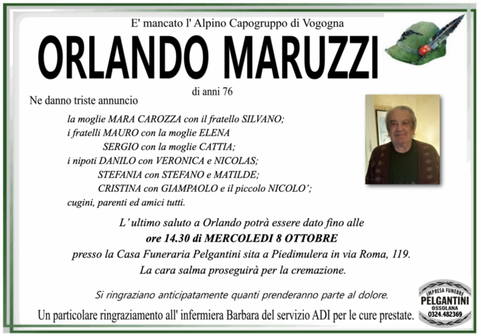 Maruzzi Orlando 76 anni