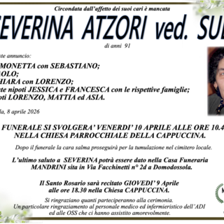 Severina Atzori ved. Sulis di anni 91