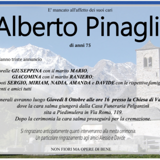 Alberto Pinaglia di anni 75