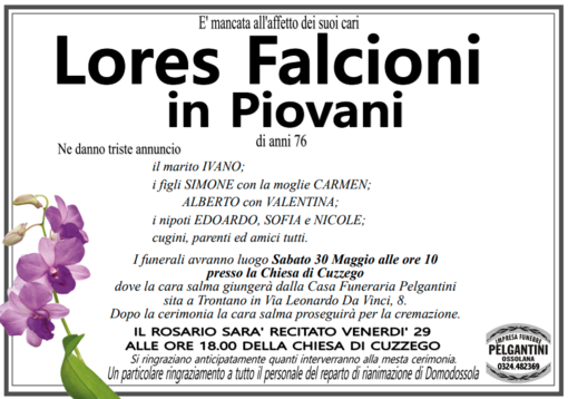 Lores Falcioni in Piovani di anni 76