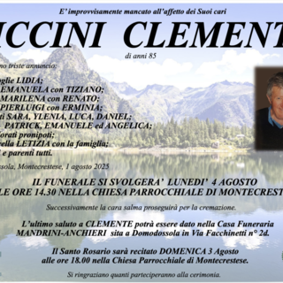 Piccini Clemente di anni 85