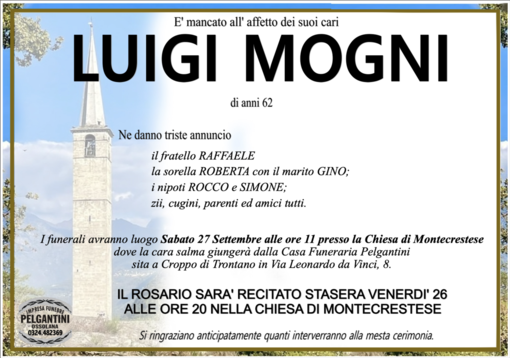 Luigi Mogni di anni 62