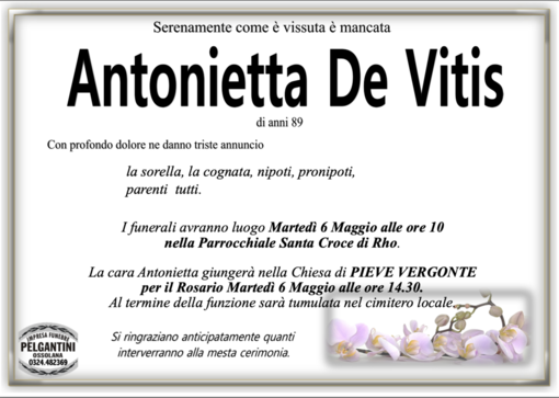 Antonietta De Vitis di anni 89