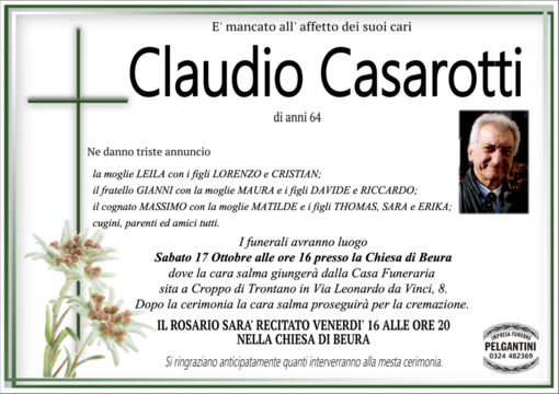 Claudio Casarotti di anni 64