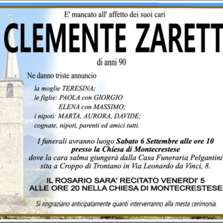 Clemente Zaretti di anni 90