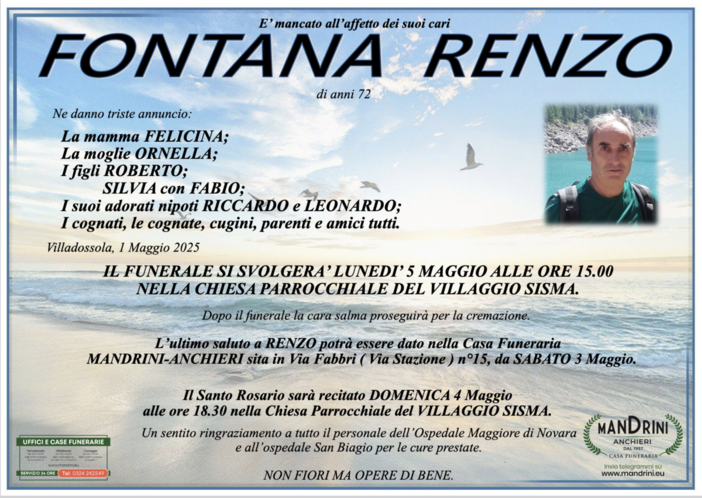 Fontana Renzo di anni 72