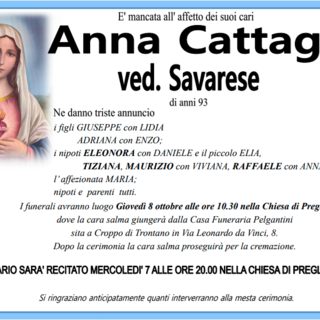 Anna Cattagna ved. Savarese di anni 93