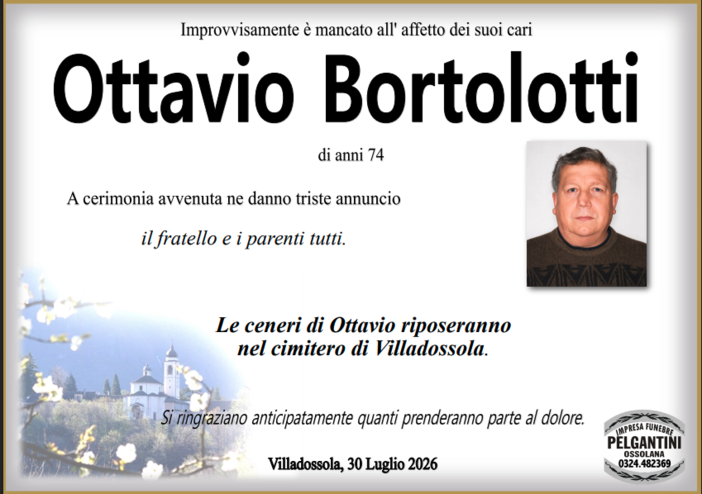 Ottavio Bortolotti di anni 74