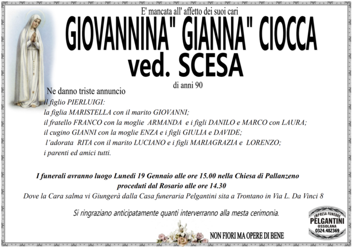 Giovannina Ciocca di anni 90