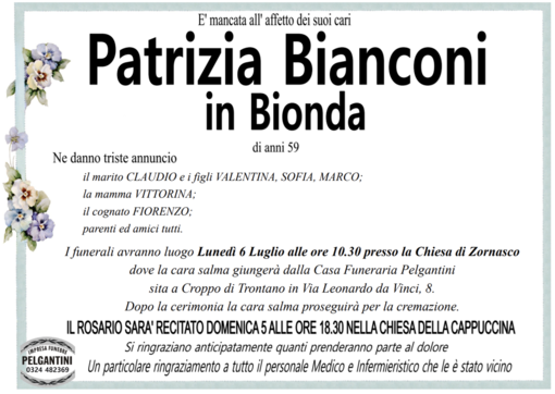 Patrizia Bianconi in Bionda di anni 59