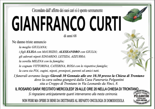 Gianfranco Curti di anni 68