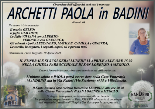 Archetti Paola in Badini di anni 64