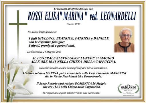 Rossi Elisa "Marina" ved. Leonardelli Rossi Elisa "Marina" ved. Leonardelli