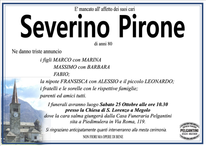 Severino Pirone di anni 80