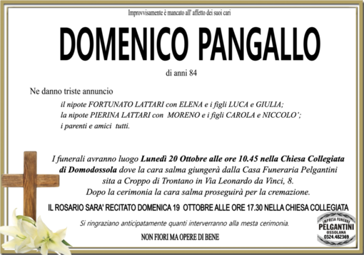 Domenico Pangallo 84 anni