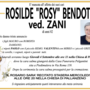 Rosilde &quot;Rosy&quot; Bendotti ved. Zani di anni 82