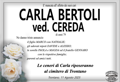 Carla Bertoli ved. Cereda 79 anni