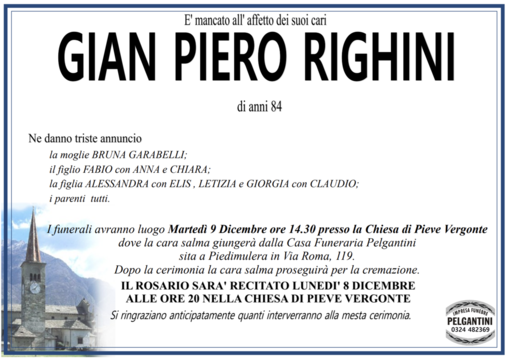 Gian Piero Righini di anni 84 Gian Piero Righini di anni 84