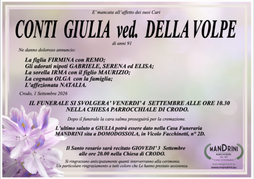 Conti Giulia ved. Della Volpe di anni 91 Conti Giulia ved. Della Volpe di anni 91