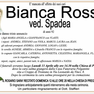 Bianca Rossi ved. Spadea di anni 92
