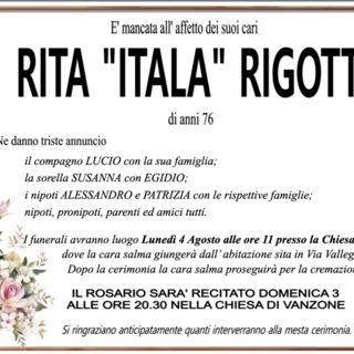 Rita &quot;Itala&quot; Rigotti di anni 76