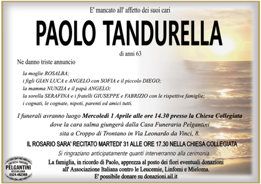 Paolo Tandurella di anni 63