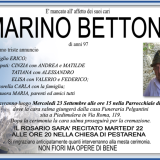 Marino Bettoni di anni 97 Marino Bettoni di anni 97