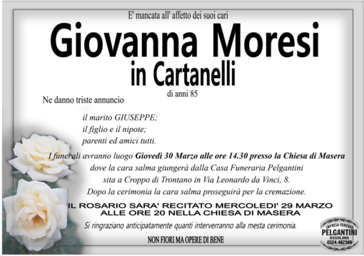 Giovanna Moresi in Cartanelli di anni 85