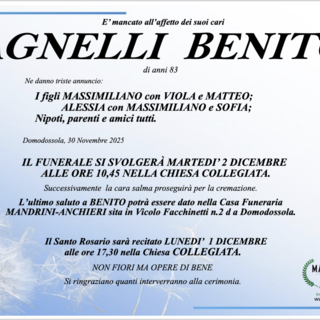 Agnelli Benito di anni 83