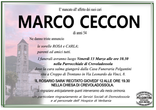 Marco Ceccon di anni 54
