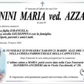 Finini Maria ved. Azzali di anni 91