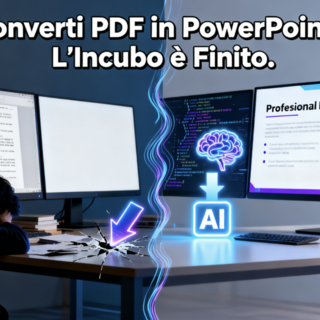 Converti PDF in PowerPoint? L'Incubo è Finito. Scopri Come l'AI Rivoluziona le Tue Presentazioni.