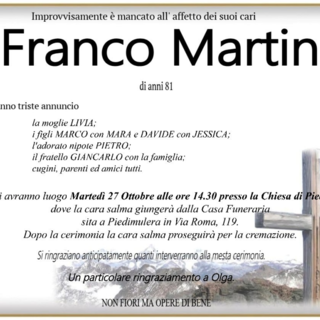 Franco Martini di anni 81