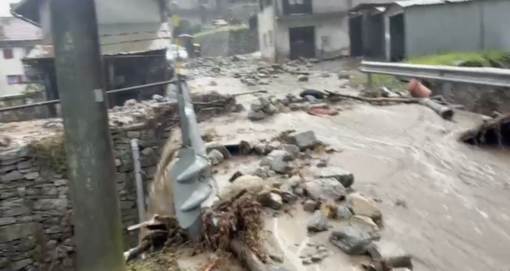 Piogge intense a Varzo, strade invase da acqua e fango