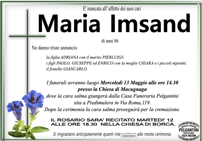 Maria Imsand di anni 86