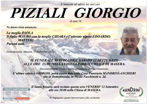 Piziali Giorgio di anni 76