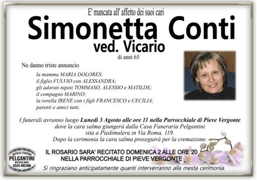 Simonetta Conti ved. Vicario di anni 65
