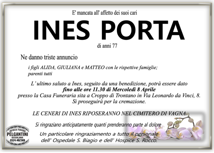 Ines Porta di anni 77