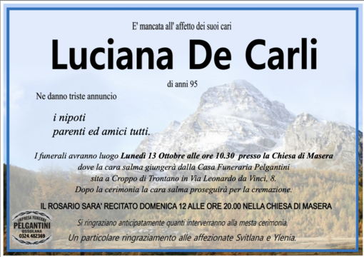 Luciana De Carli di anni 95