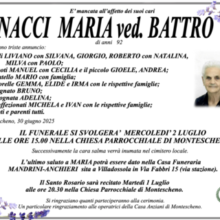 Minacci Maria ved. Battro di anni 92