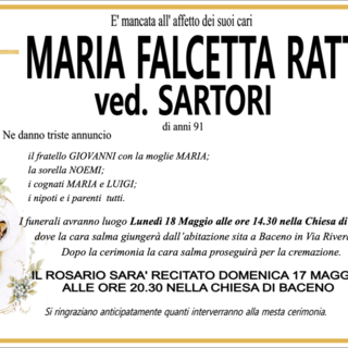 Maria Falcetta Ratti ved. Sartori di anni 91