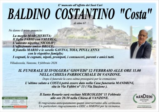 Baldino Costantino "Costa" di anni 67
