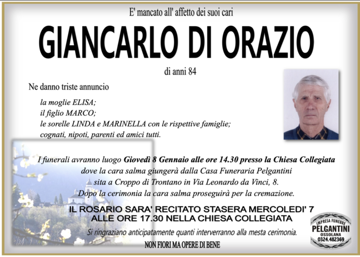 Giancarlo Di Orazio di anni 84