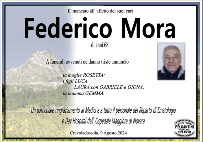 Federico Mora di anni 68
