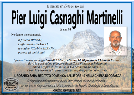 Pier Luigi Casnaghi Martinelli di anni 84