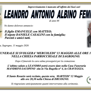 Leandro Antonio Albino Femminis di anni 88 Leandro Antonio Albino Femminis di anni 88
