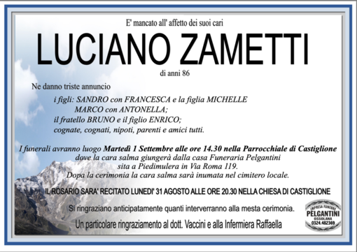 Luciano Zametti di anni 86 Luciano Zametti di anni 86