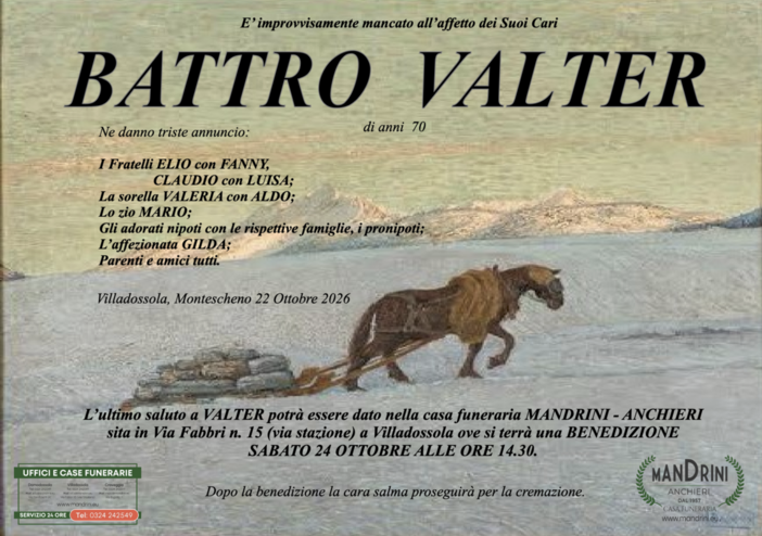 Battro Valter di anni 70