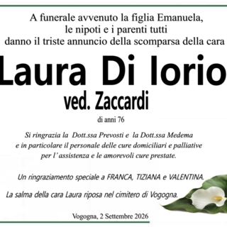 Laura Di Iorio ved. Zaccardi di anni 76